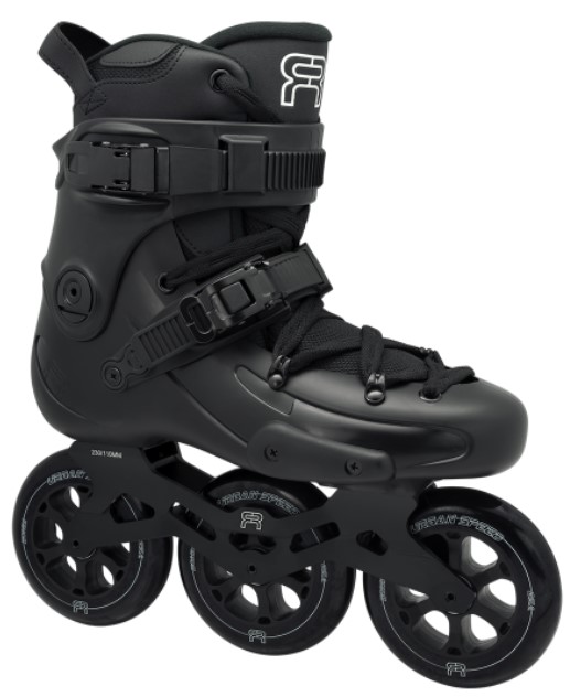 black FR1 310 inline skate with 3 wheels of 110 mm with 45° micro buckle FR Logo in the 2022 model
